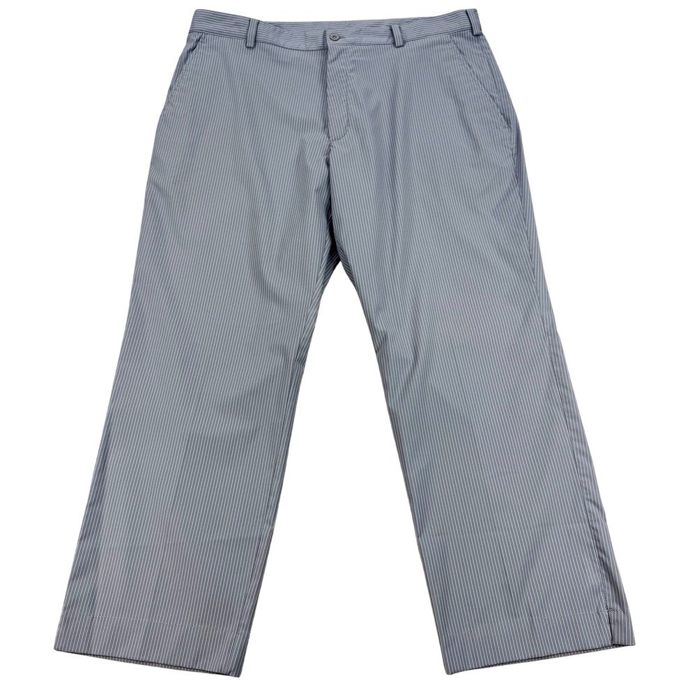 Nike Golf Pants Mens 38x29 Gray Dri-FIT Performance Pinstripe Khakis 335936-065